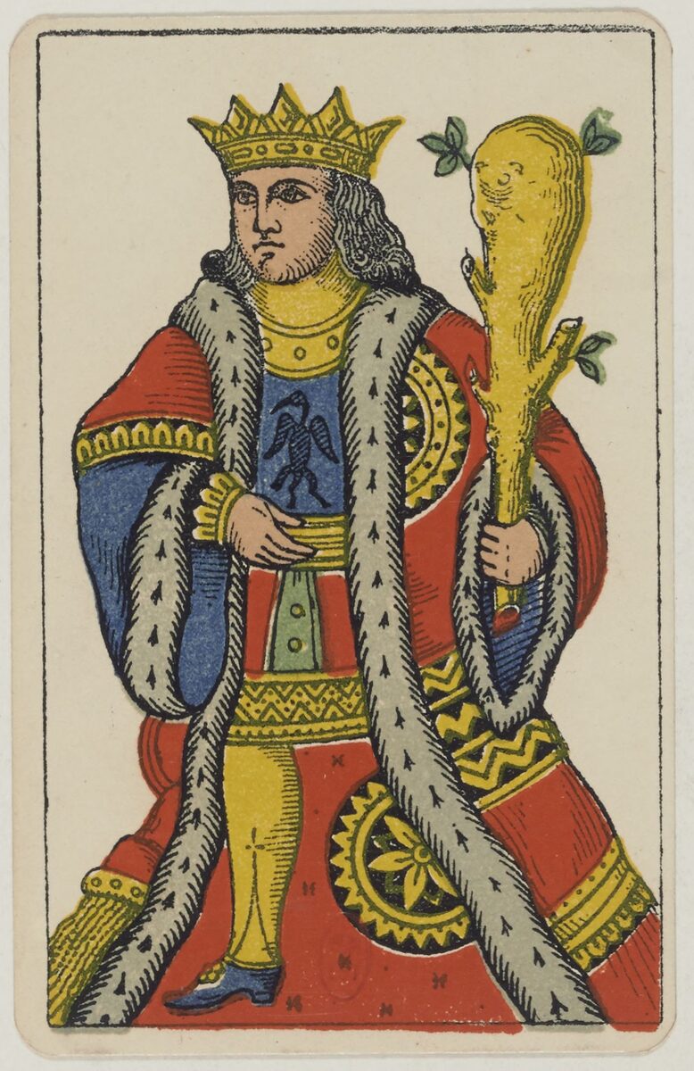 Aluette card deck   Grimaud   1858 1890   King of Clubs