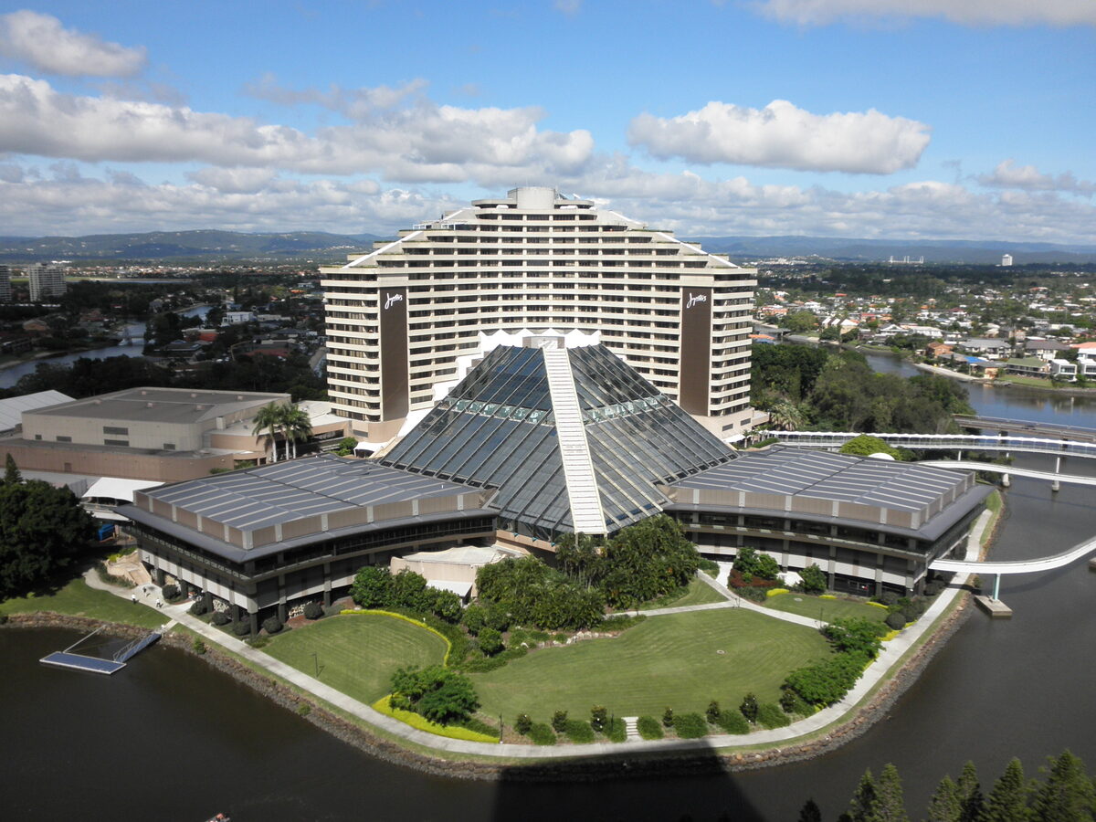 Birds eye view of Jupiters Casino on the Gold Coast