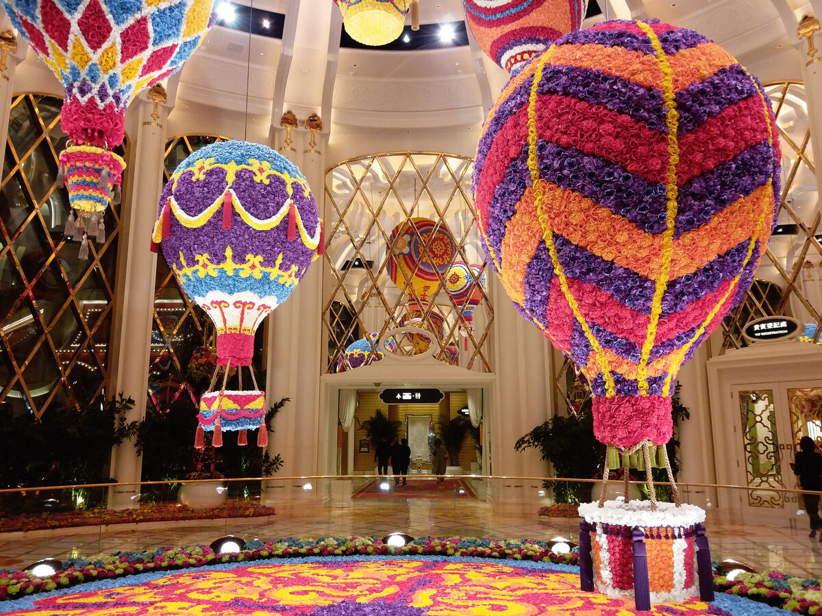 Flower display at Wynn Palace