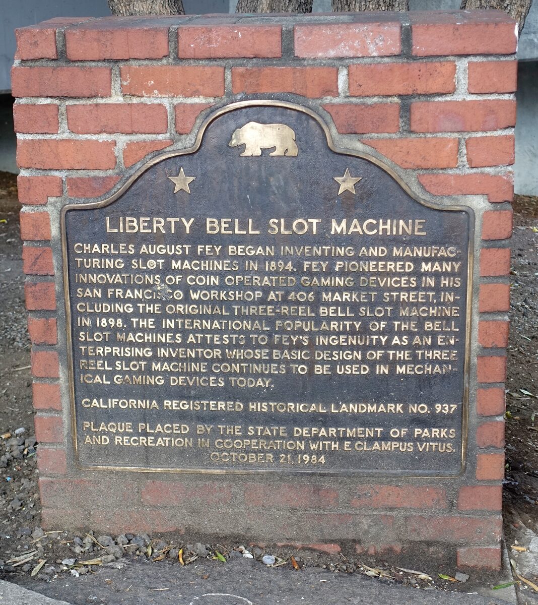 Liberty Bell Slot Machine plaque   San Francisco, CA   DSC06516
